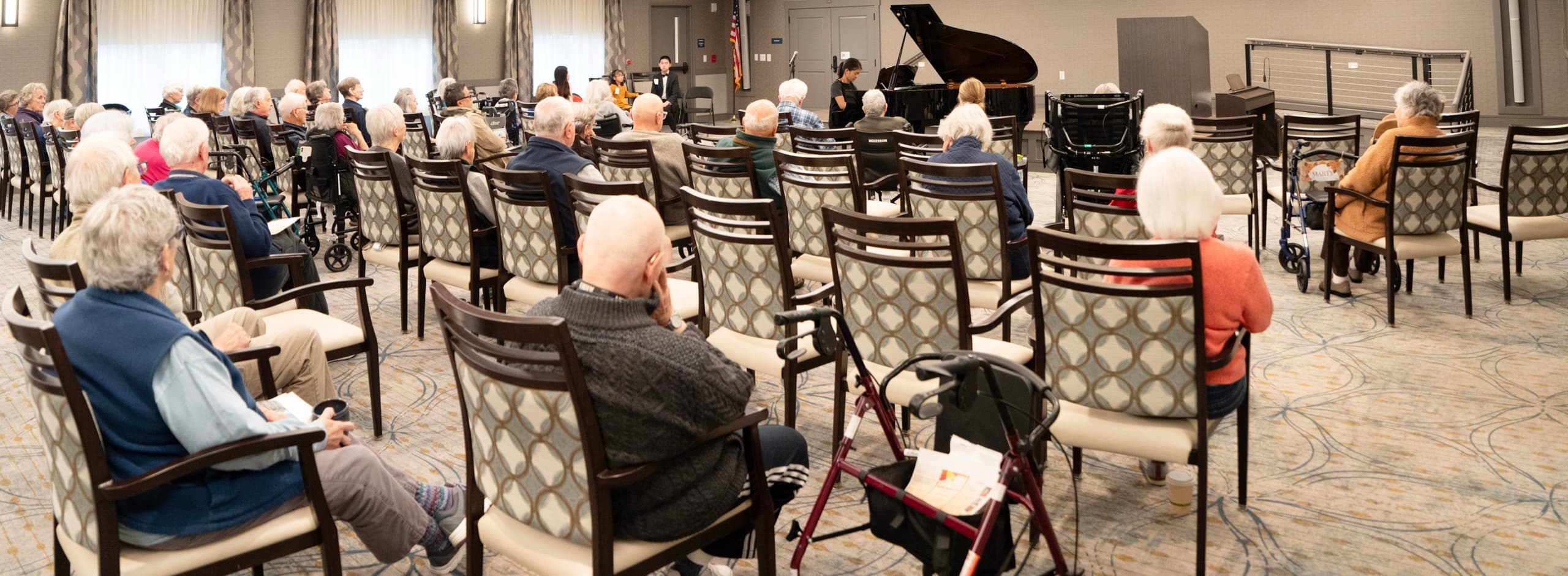 Residents gather for a Harmonic Tie concert